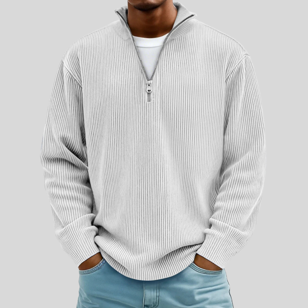Floris | Ribgebreide half-zip sweater