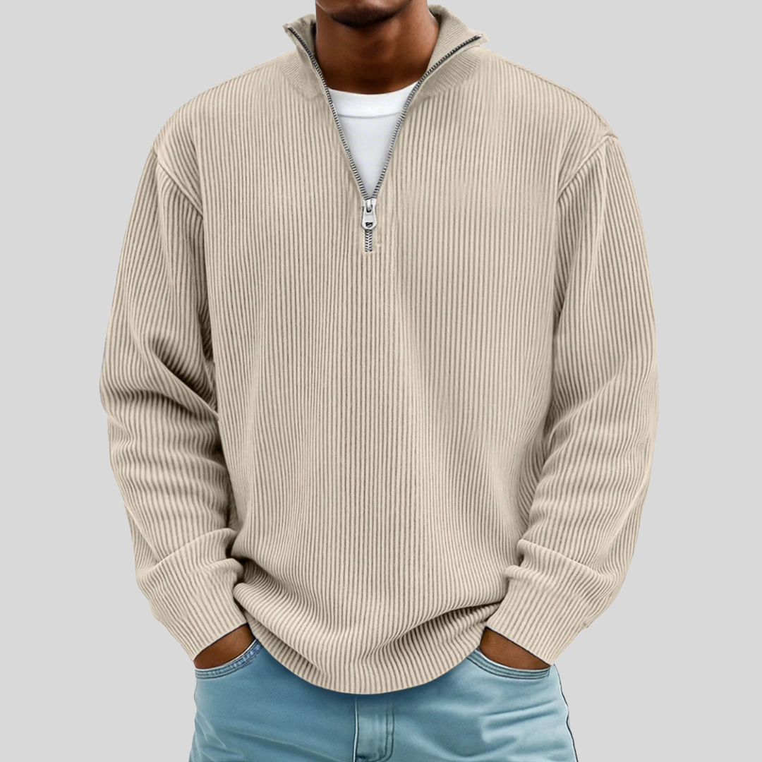 Floris | Ribgebreide half-zip sweater