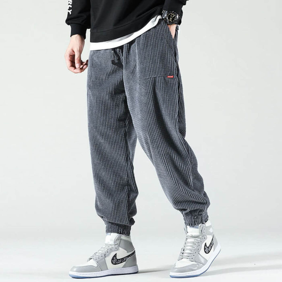 Wessel | Ribfluwelen jogging broek