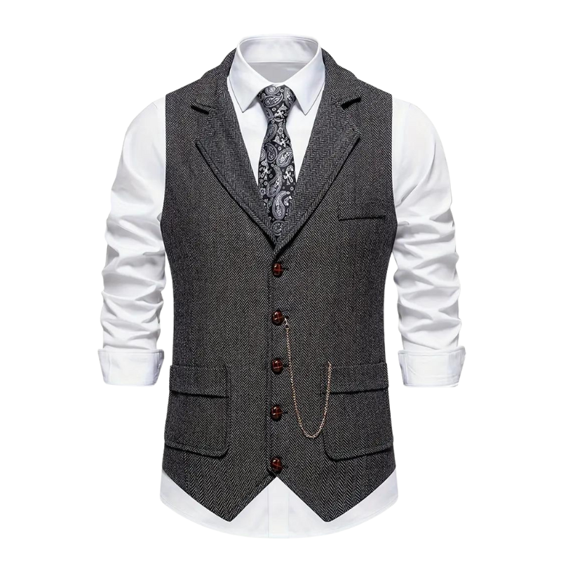 Gabriel | Herringbone gilet elegant