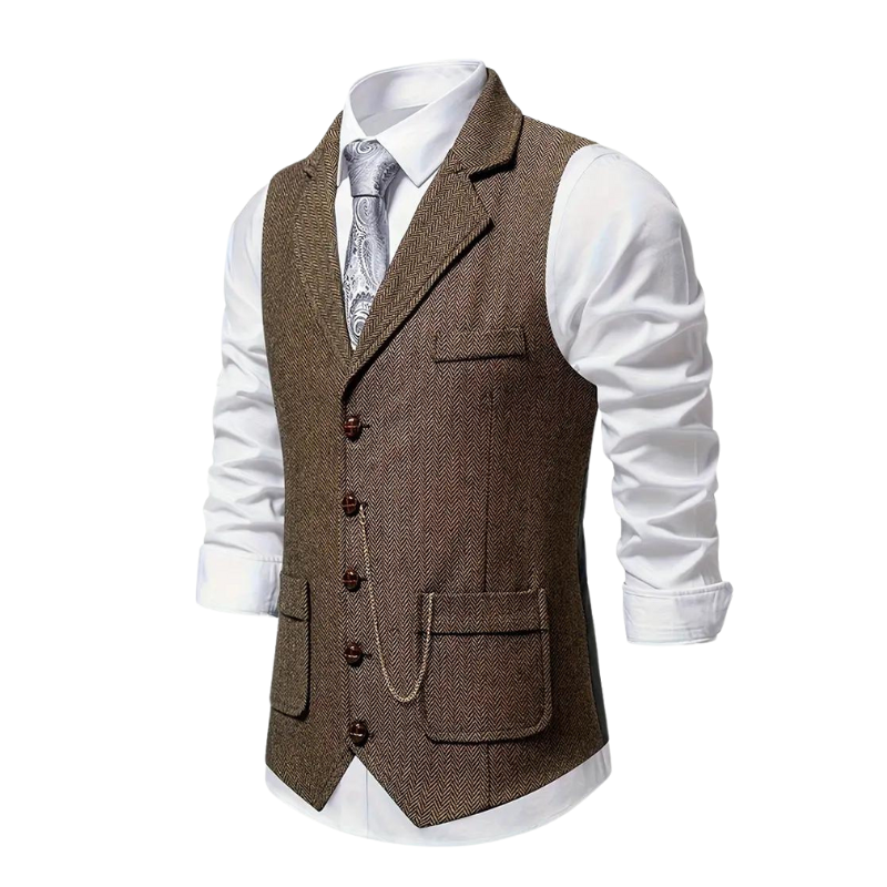 Gabriel | Herringbone gilet elegant