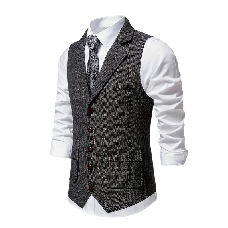 Gabriel | Herringbone gilet elegant
