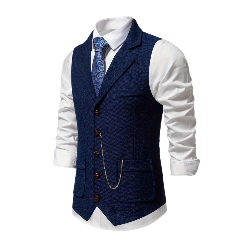 Gabriel | Herringbone gilet elegant