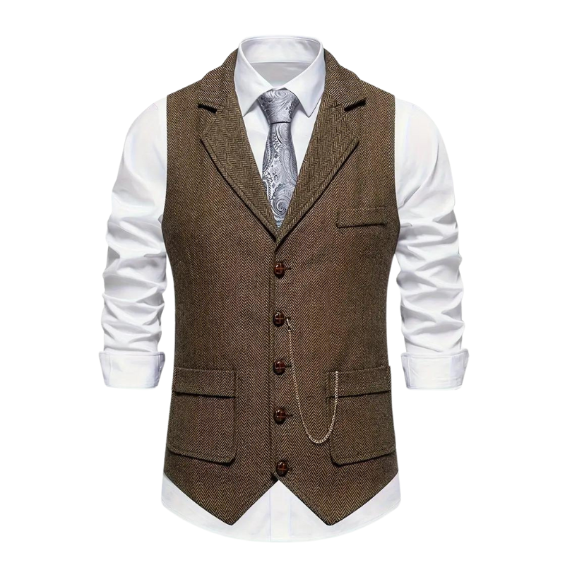 Gabriel | Herringbone gilet elegant
