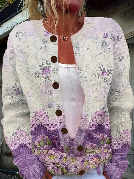 Chloe | Vintage Bloemen Cardigan Trui