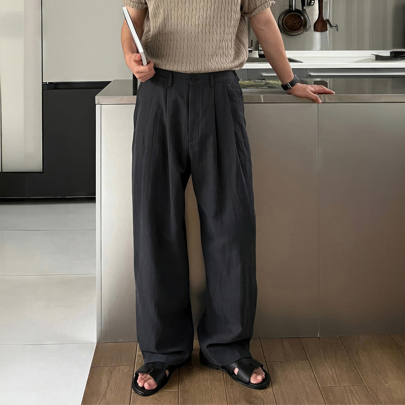 Guus | Linnen broek wijde pijpen