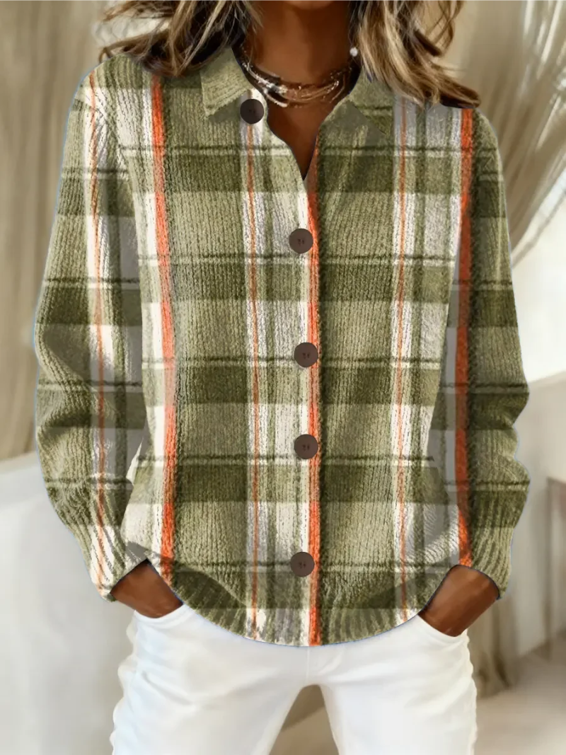 Sima | Geruite knopencardigan