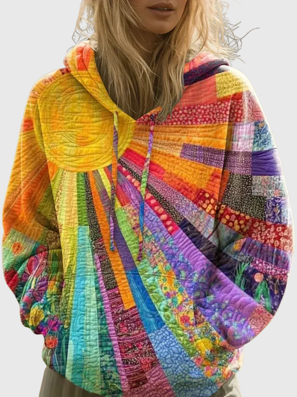 Fadoua | Kleurrijke patchwork hoodie