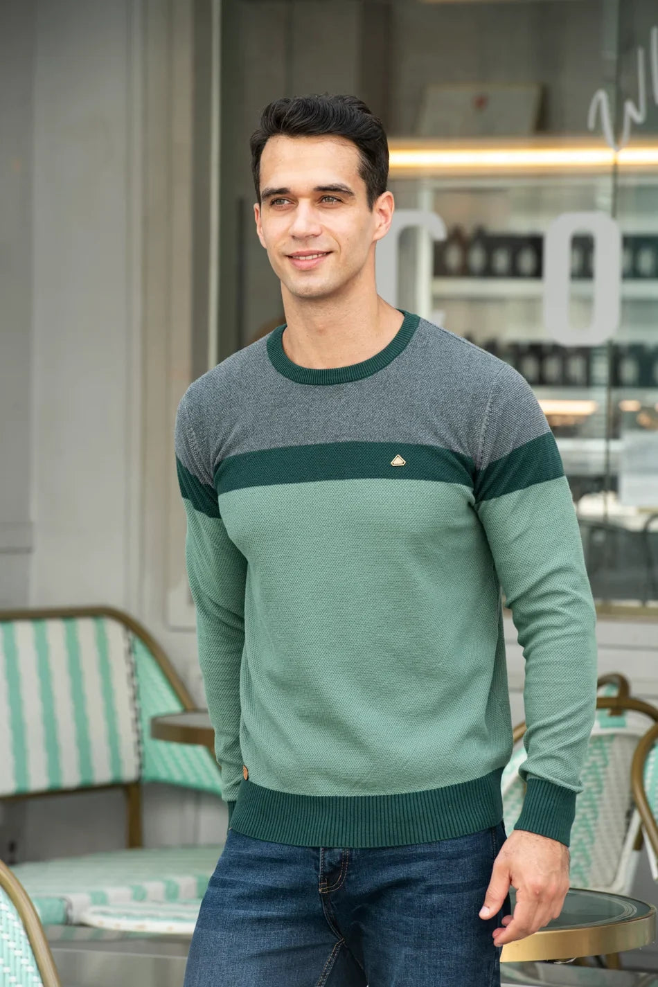 Roderick | Gestreepte crewneck trui