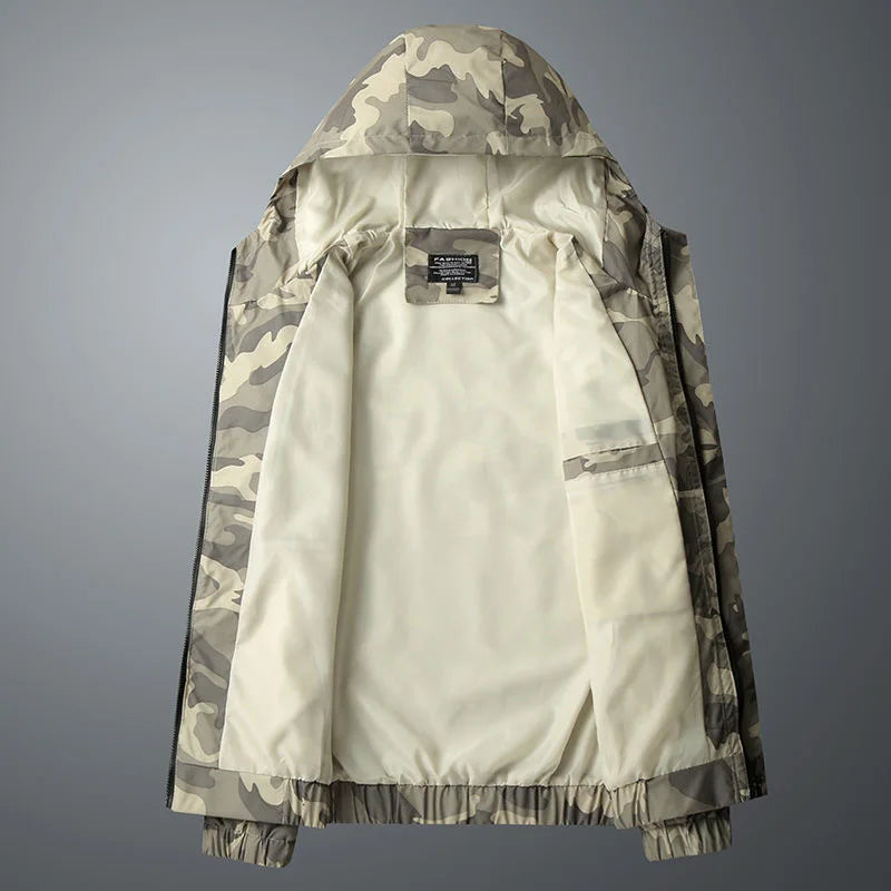 Thomas | Camouflage windjas met kap