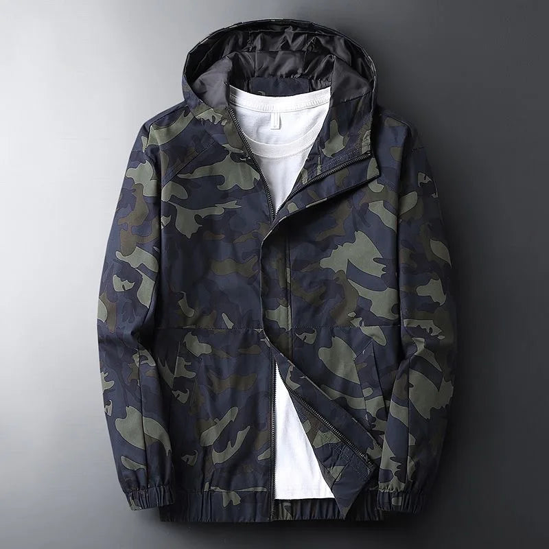 Thomas | Camouflage windjas met kap