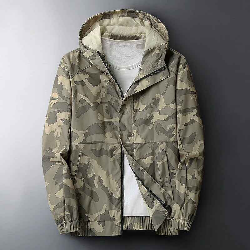 Thomas | Camouflage windjas met kap