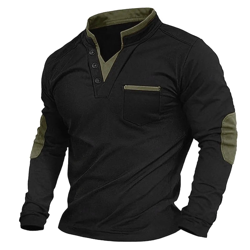 Niels | Henley sweatshirt elbow patches