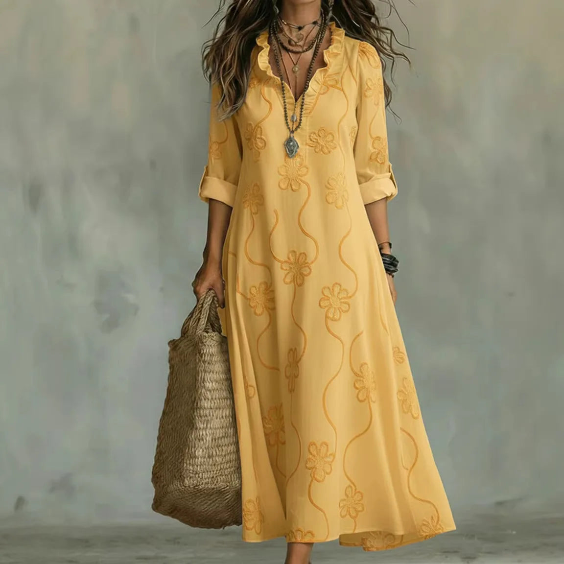 Sienna | Buikcamouflerende Bloemen Zomerjurk