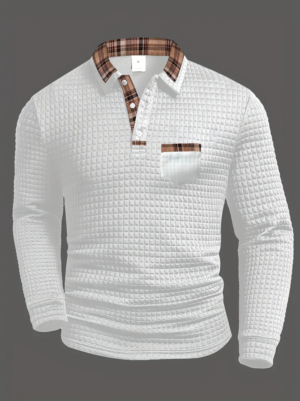 Wiebe | Geruite polo met textuur
