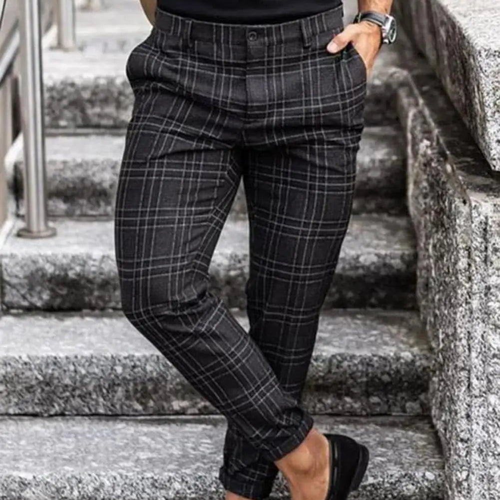 Roelof | Geruite chino broek