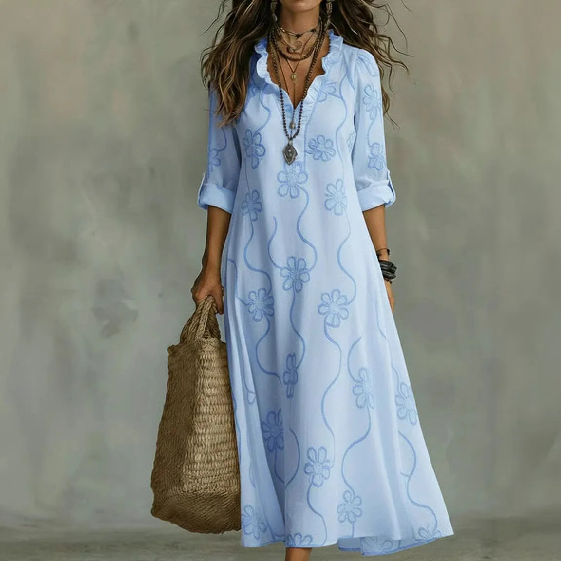 Sienna | Buikcamouflerende Bloemen Zomerjurk