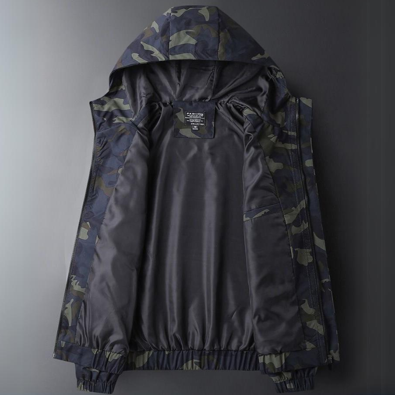 Thomas | Camouflage windjas met kap