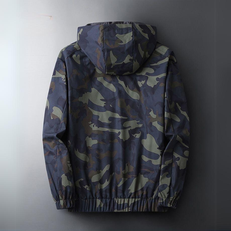 Thomas | Camouflage windjas met kap