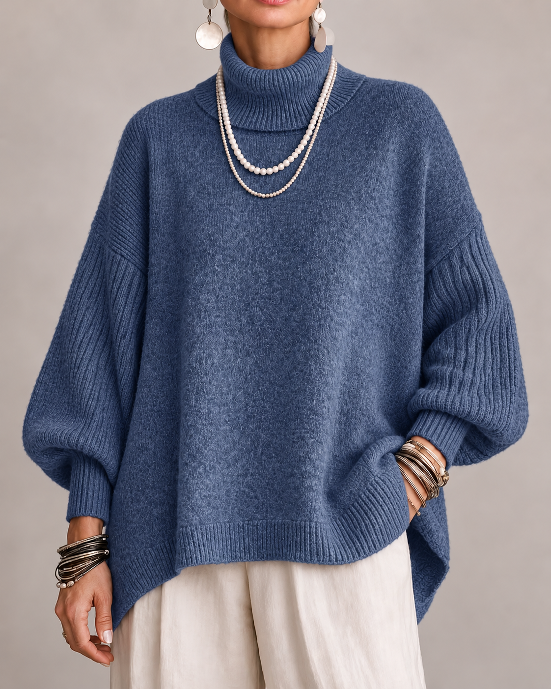 Luciana | Oversized Coltrui met Pofmouwen en Extra Warmte-Isolatie