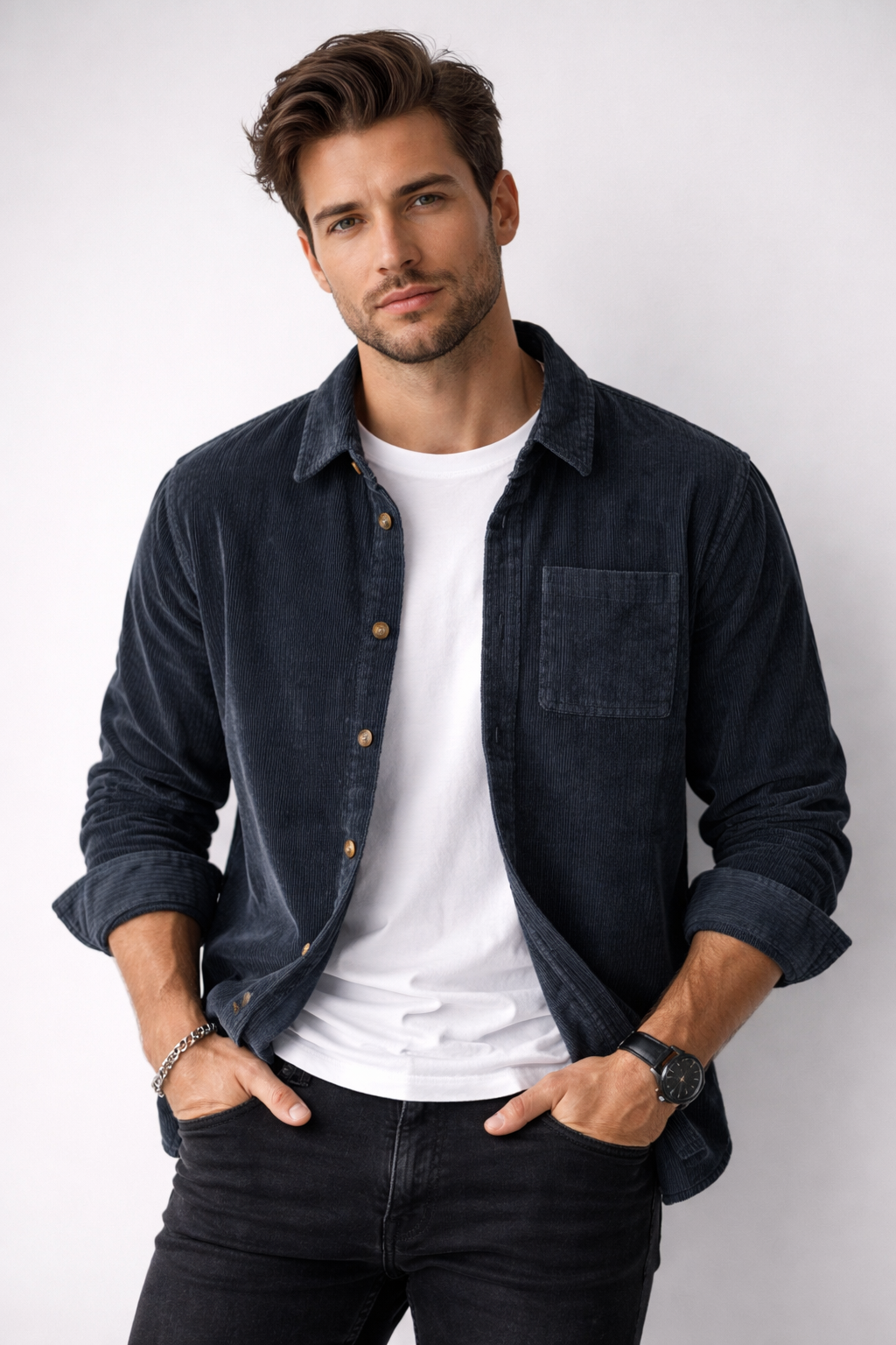 Gerard | Ribfluwelen overshirt