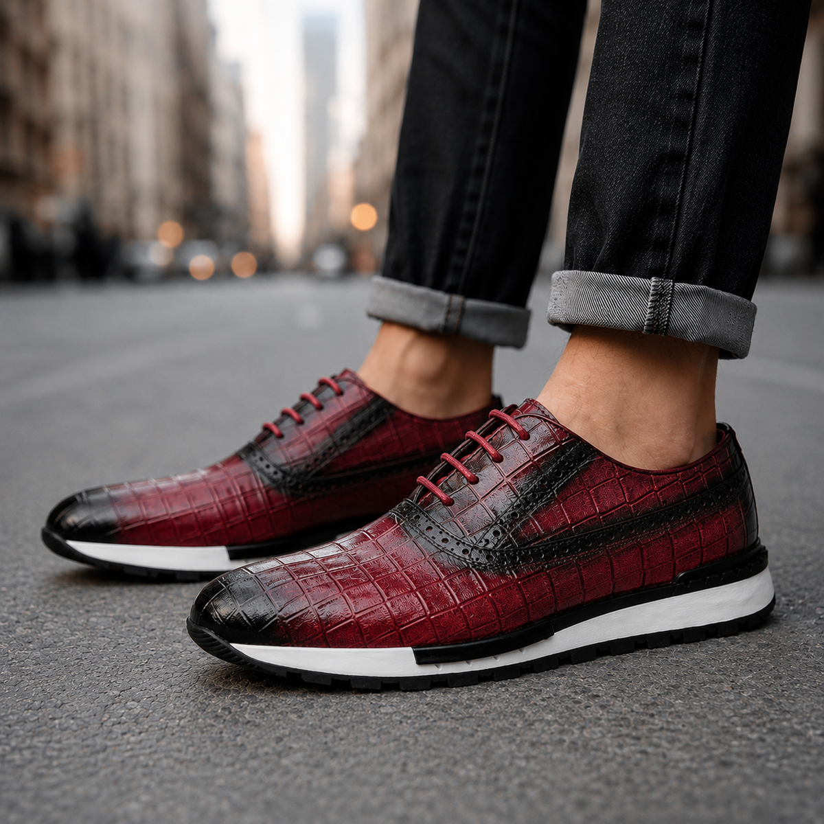 Jonas | Sneakers met krokodilprint Schoenen