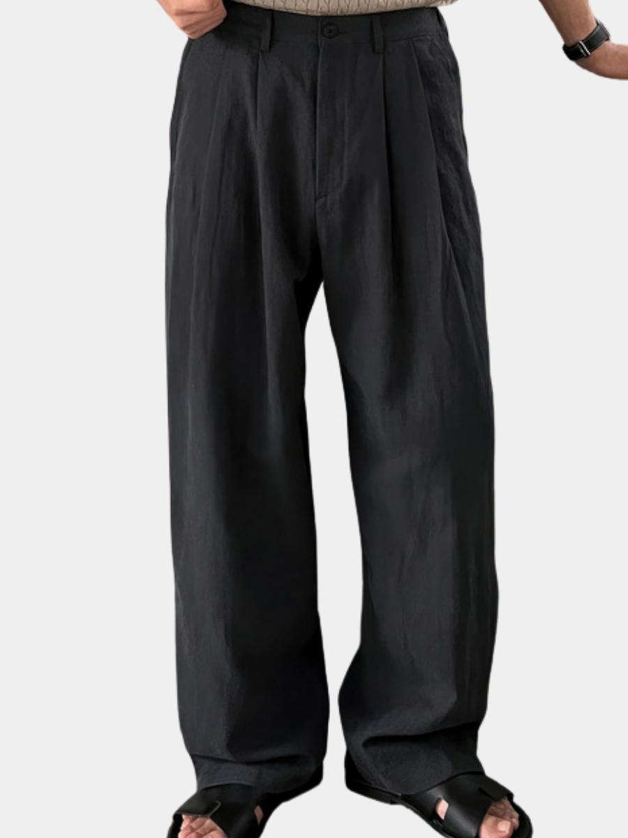 Guus | Linnen broek wijde pijpen