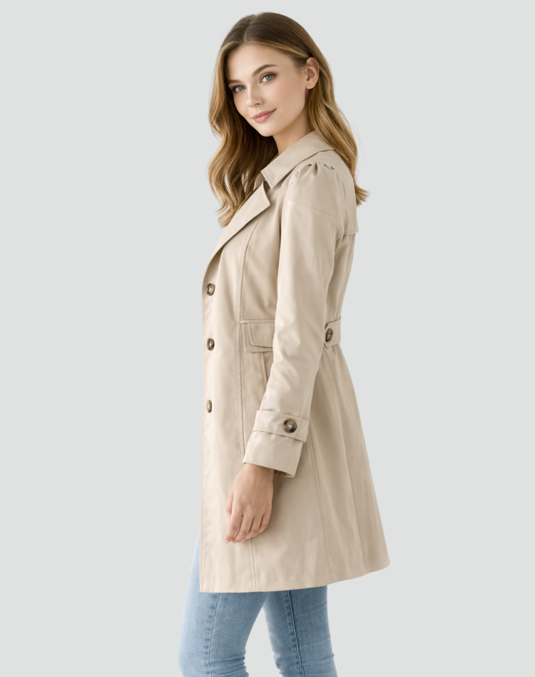 Phebe | Waterdichte Trenchcoat met Windwerende Bescherming