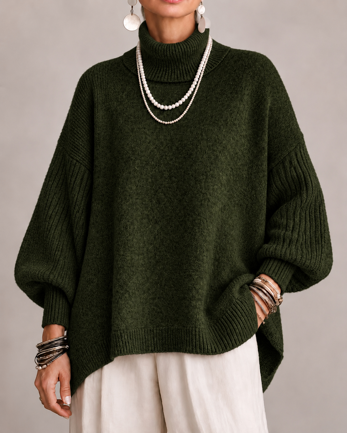 Luciana | Oversized Coltrui met Pofmouwen en Extra Warmte-Isolatie