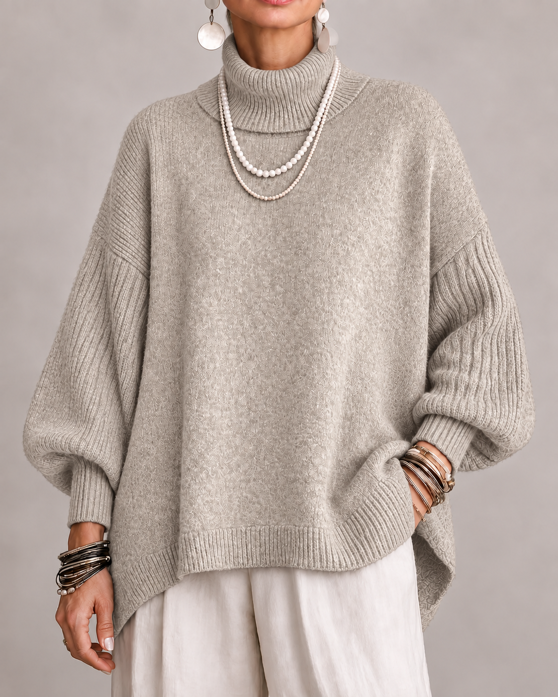 Luciana | Oversized Coltrui met Pofmouwen en Extra Warmte-Isolatie