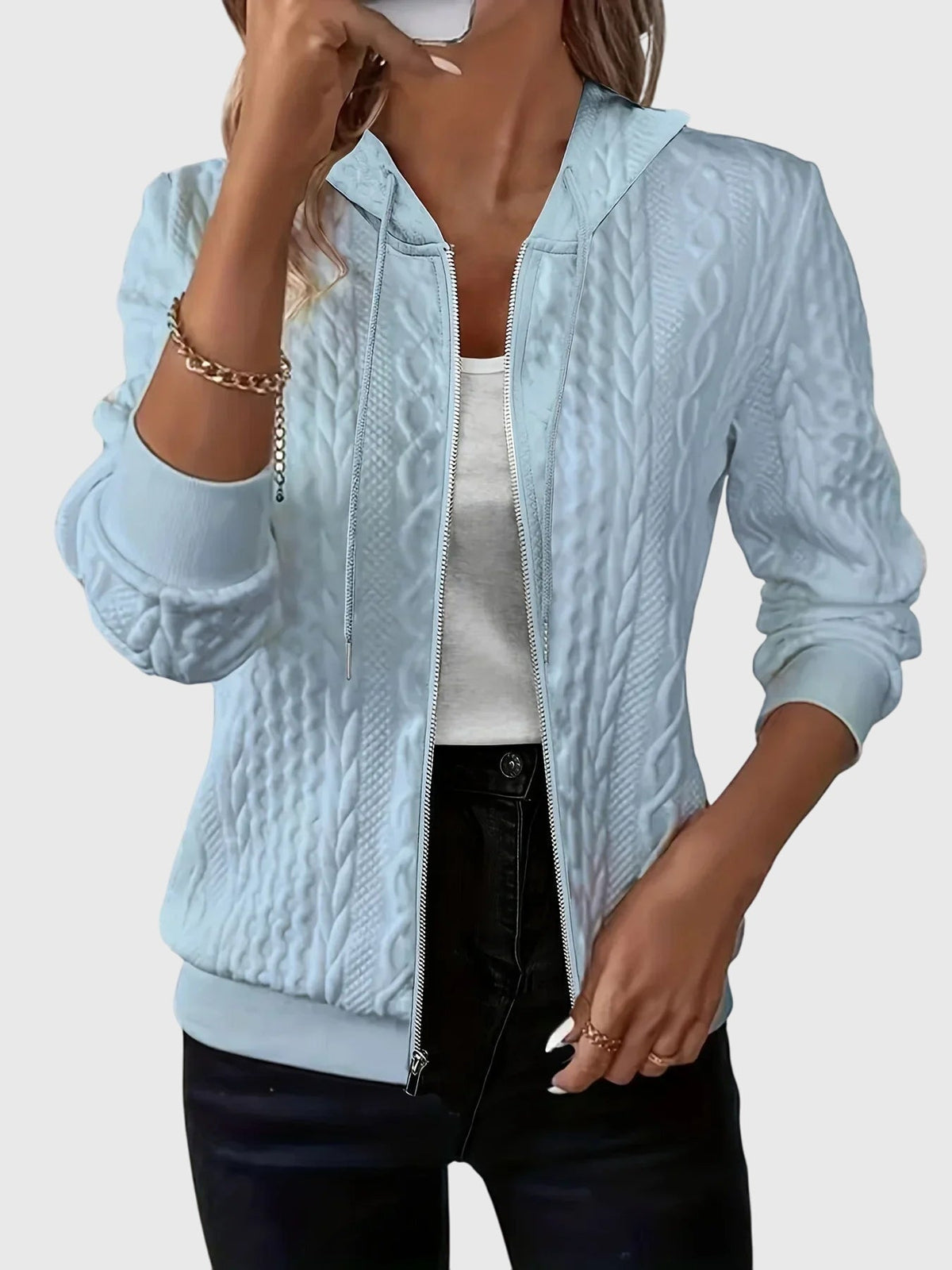 Alysha | Gestoffeerde zip-up jassen