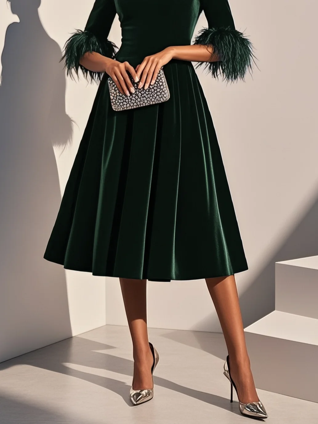 Leona | Elegante Jurken met veertjes