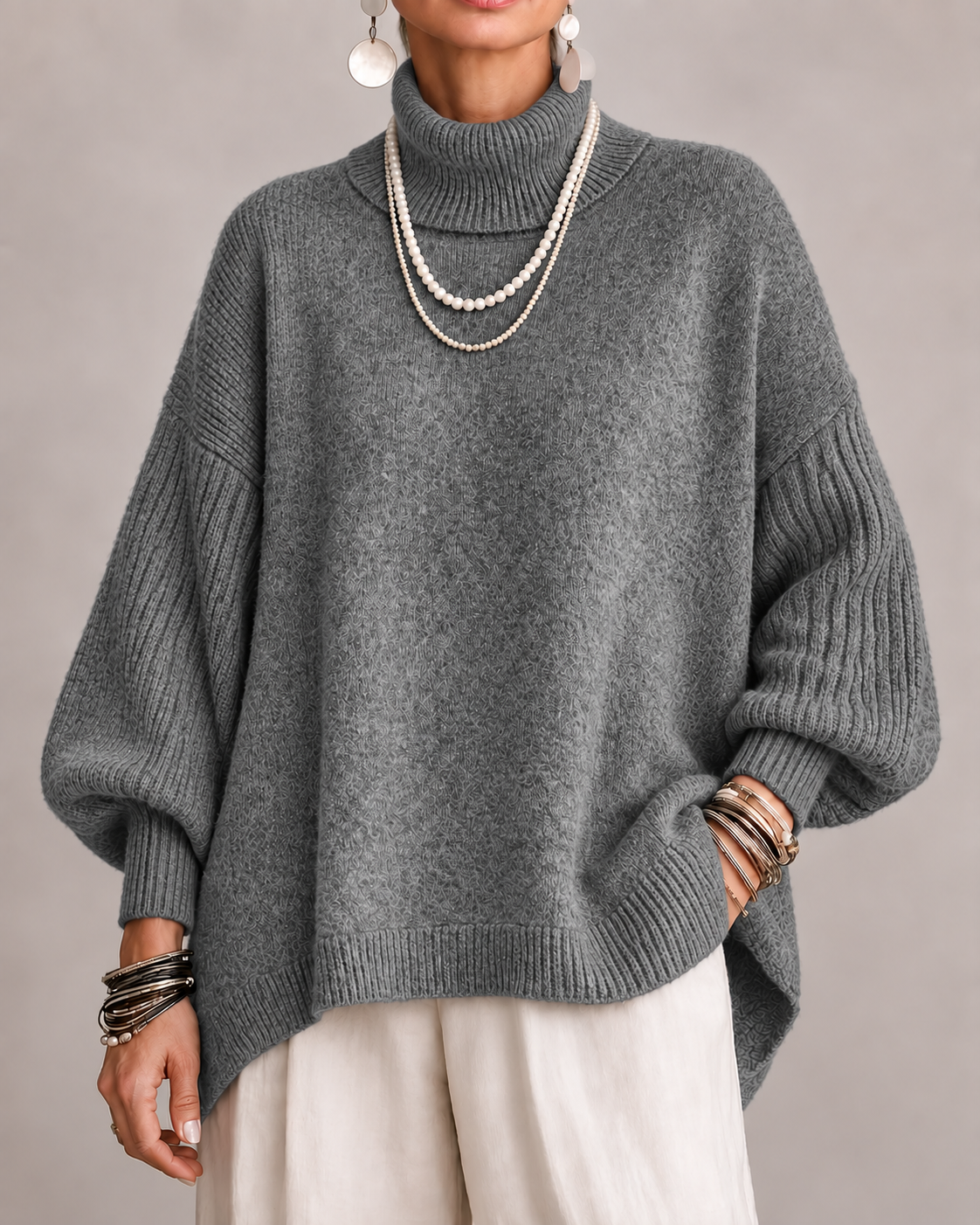 Luciana | Oversized Coltrui met Pofmouwen en Extra Warmte-Isolatie