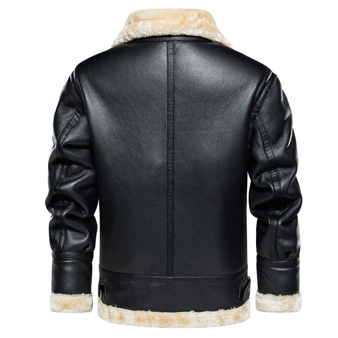 Evert | Sherpa Leren Jas
