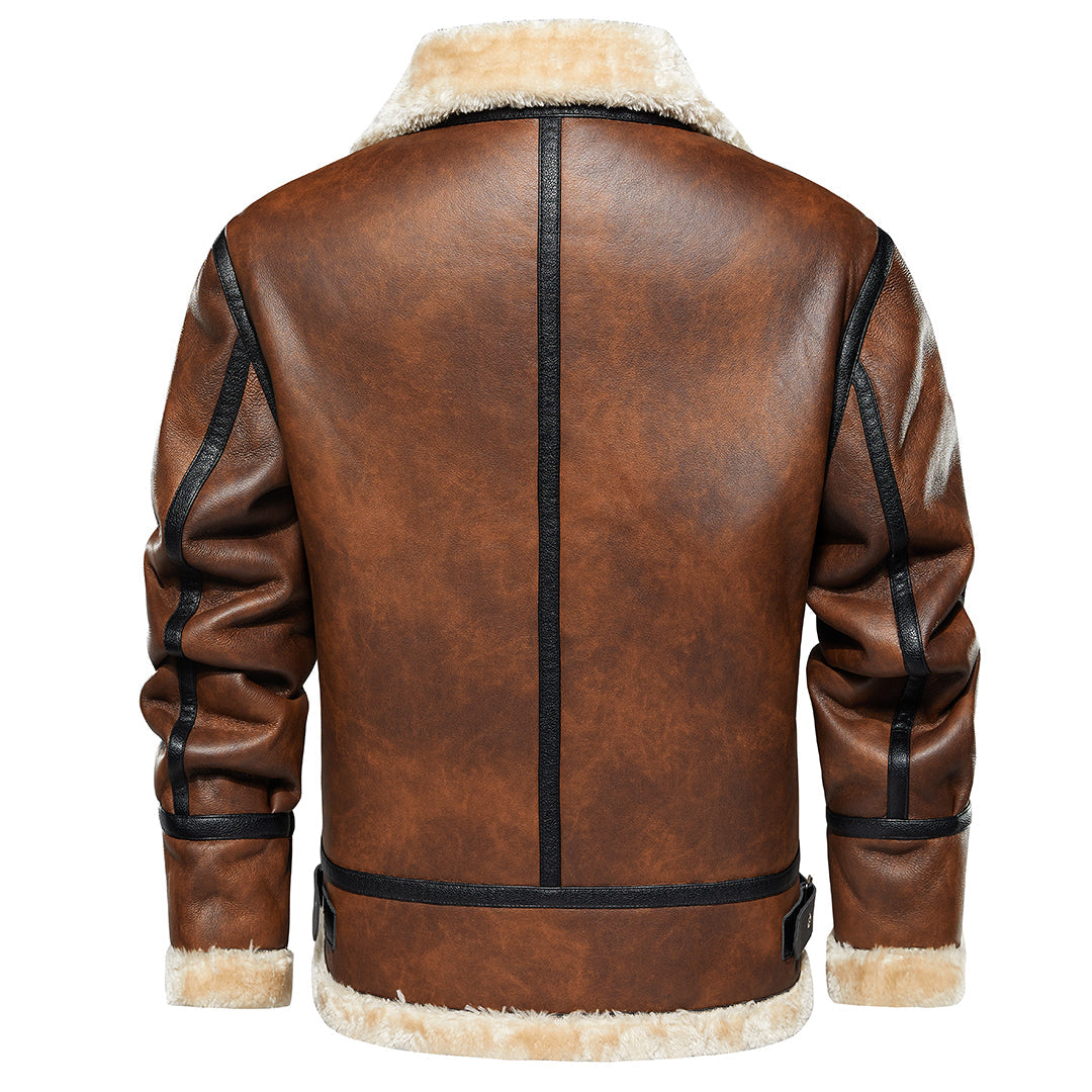Evert | Sherpa Leren Jas