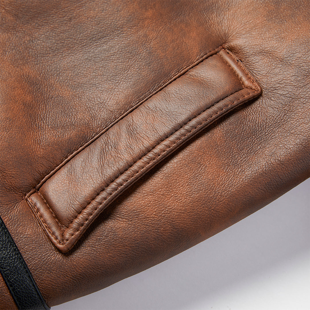 Evert | Sherpa Leren Jas