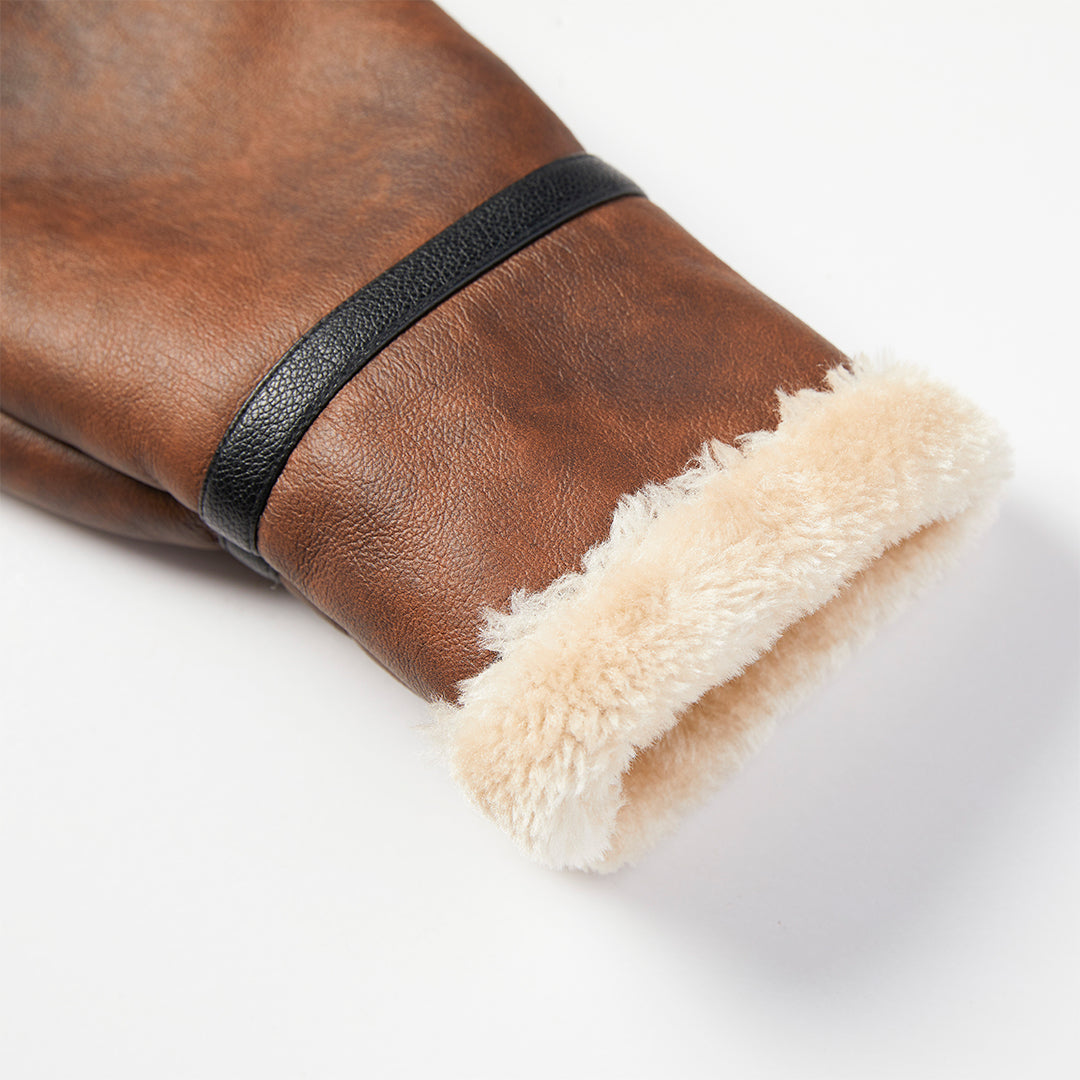 Evert | Sherpa Leren Jas