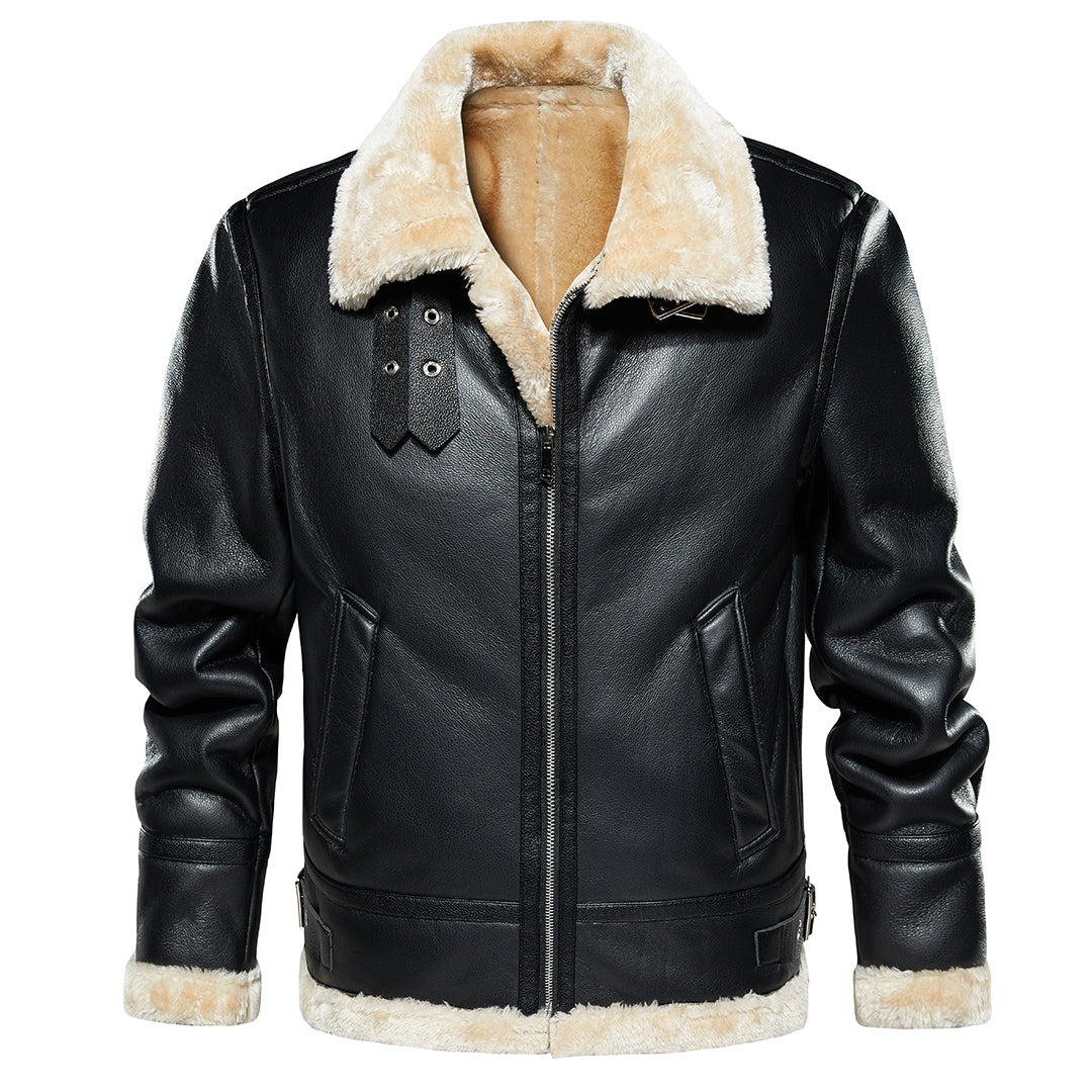Evert | Sherpa Leren Jas