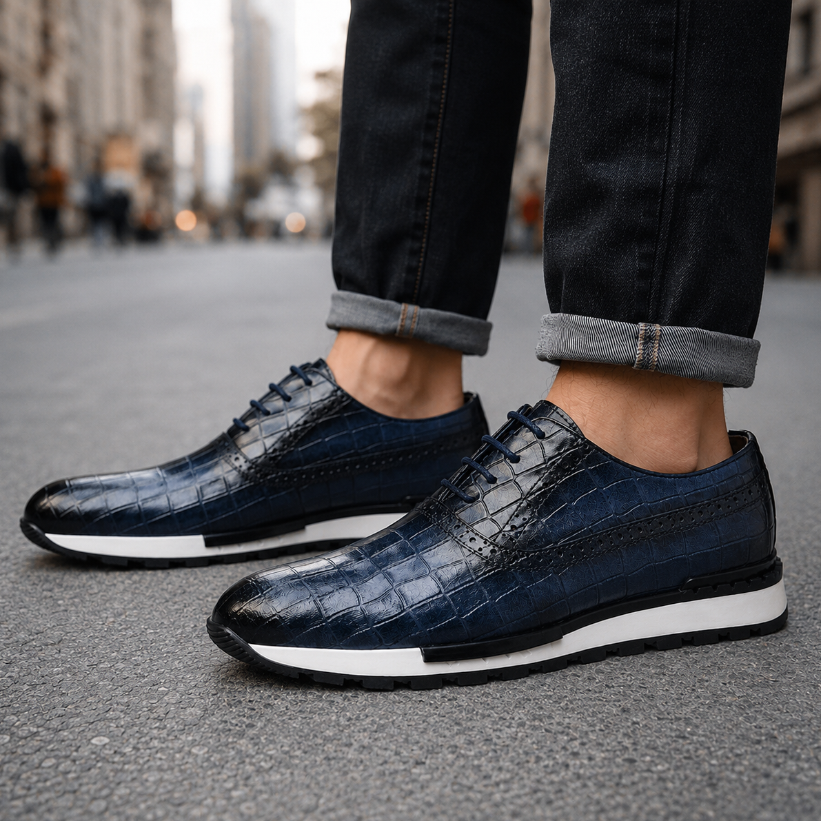 Jonas | Sneakers met krokodilprint Schoenen