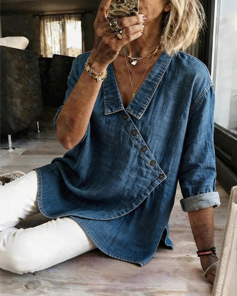 Scarlet | Oversized blouse met knopen