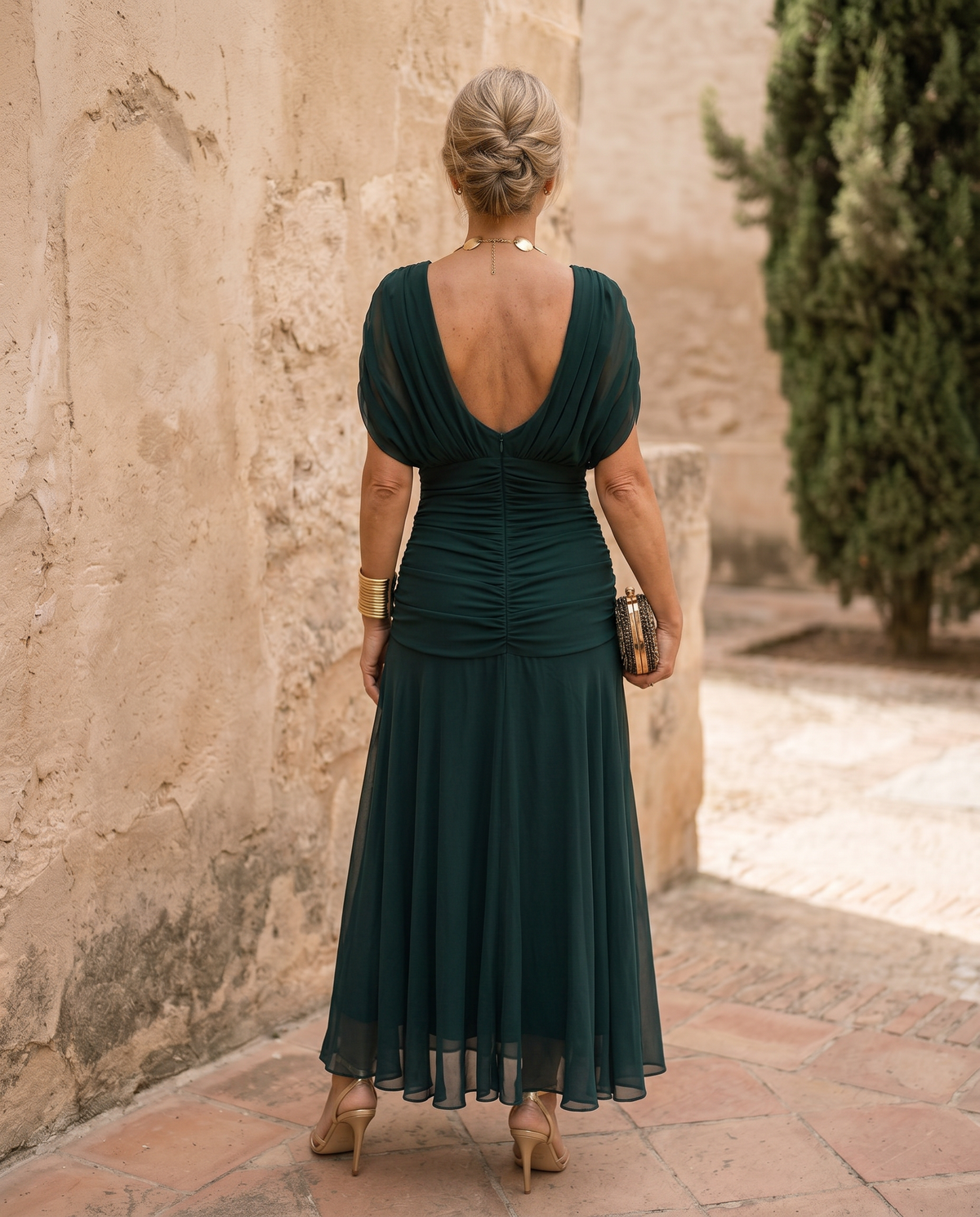 Elegante maxi jurk voor feest met hartvormige halslijn
