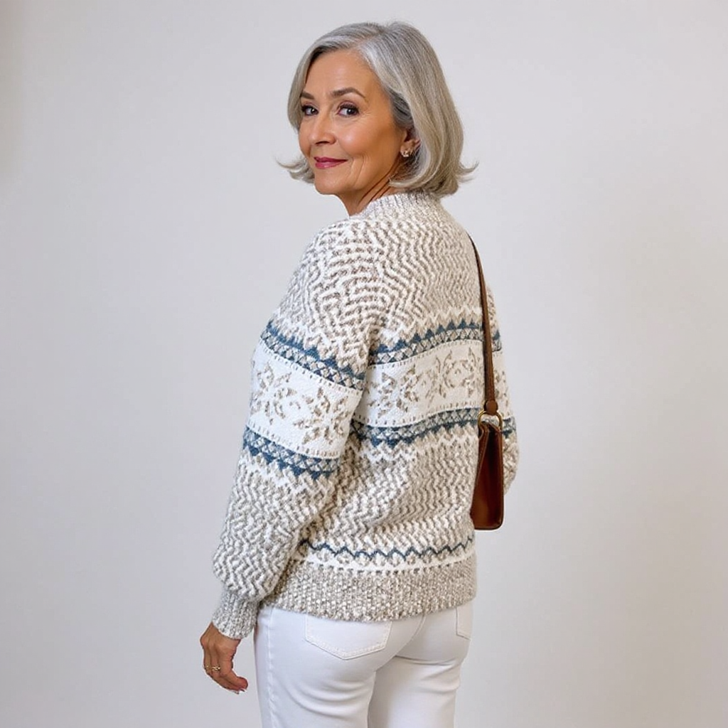 Marjolijne | Jacquard truien met sneeuwvlokken