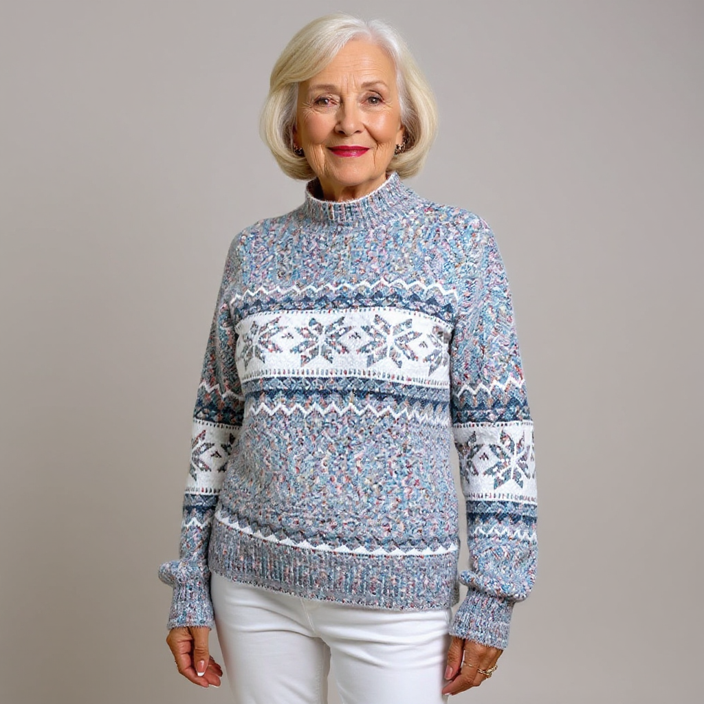 Marjolijne | Jacquard truien met sneeuwvlokken