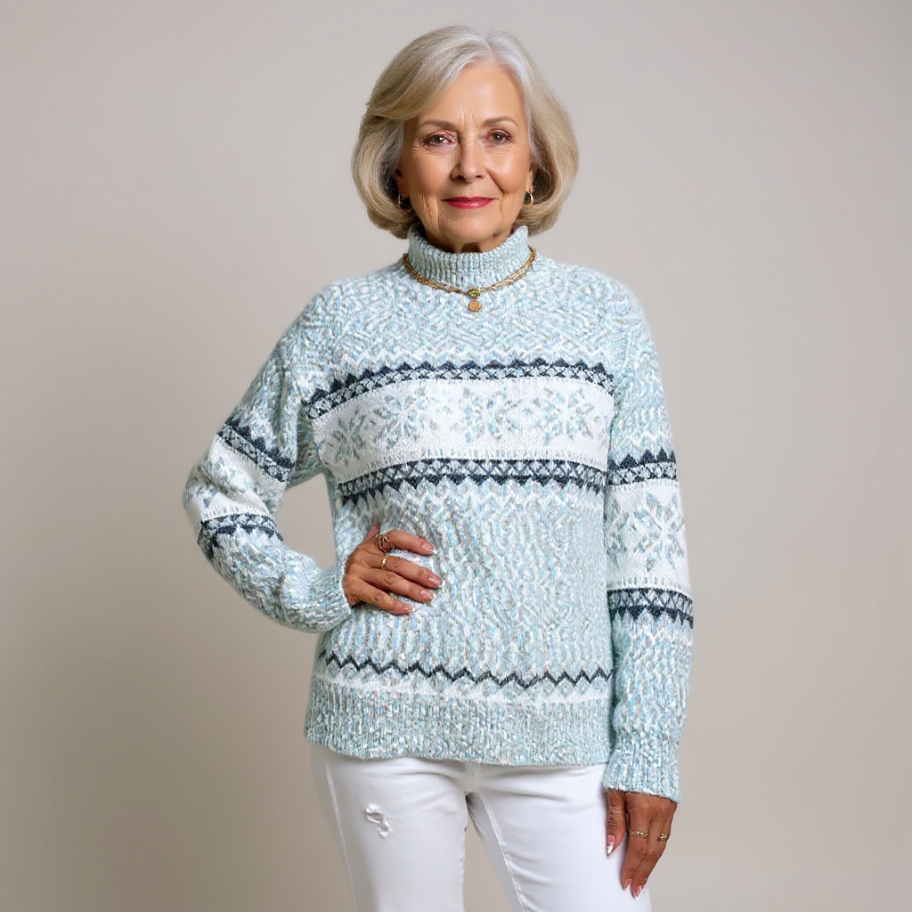 Marjolijne | Jacquard truien met sneeuwvlokken