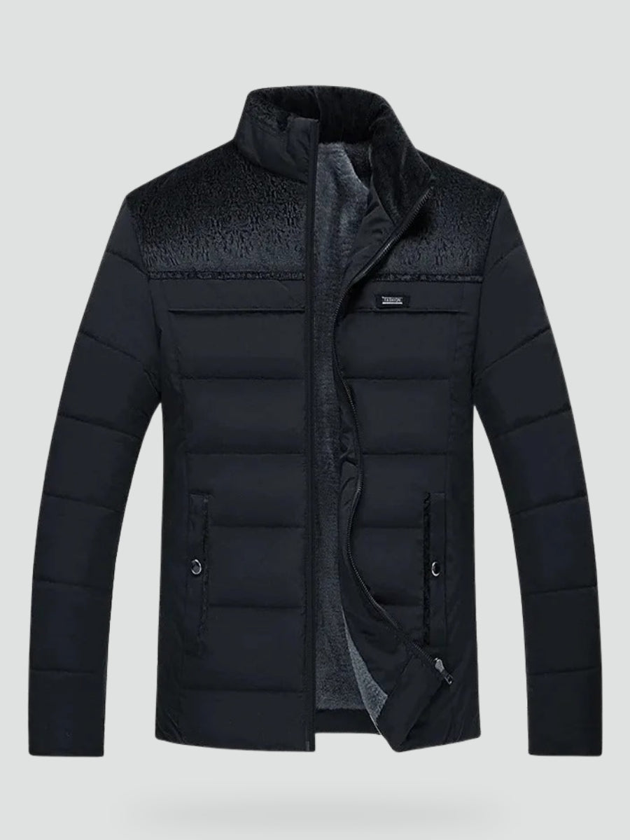 Dennis | Gevoerde winterjas met contrastvoering