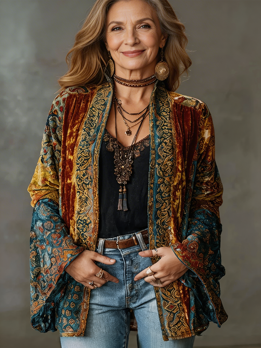 Darcy | Boho Geborduurde Kimono Cardigan