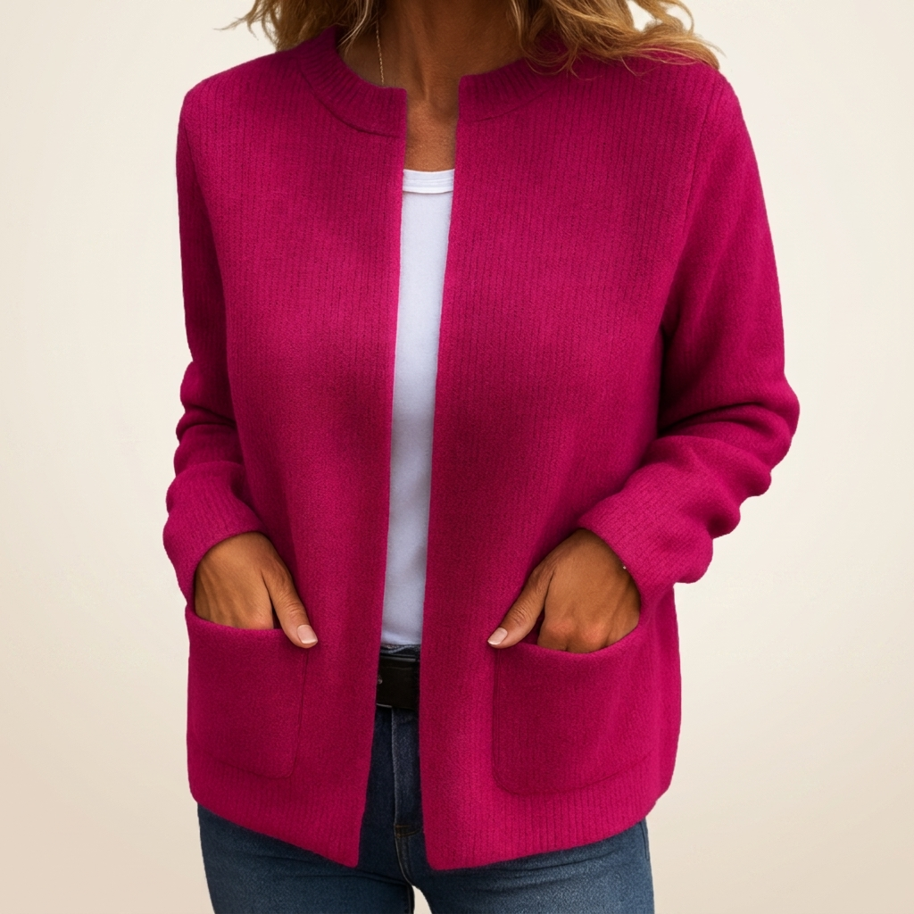 Ebba | Ribgebreide cardigan met zakken