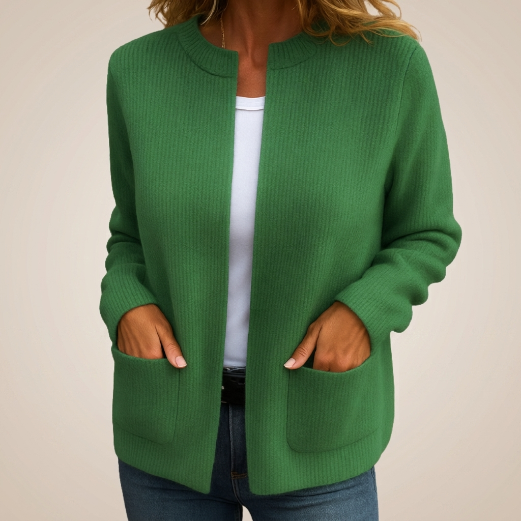 Ebba | Ribgebreide cardigan met zakken