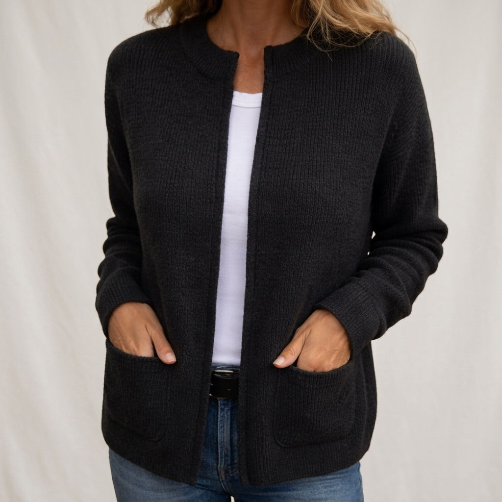 Ebba | Ribgebreide cardigan met zakken