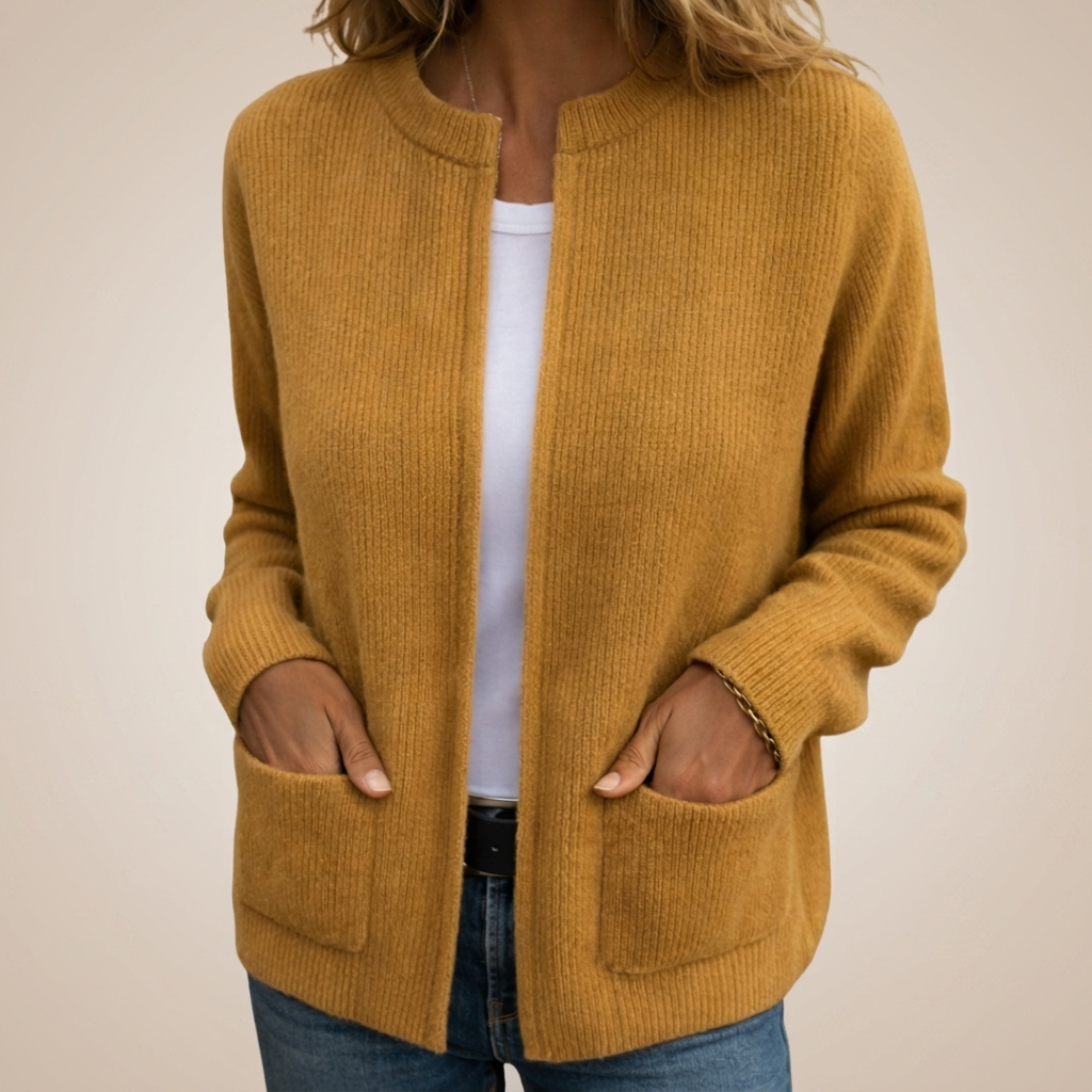 Ebba | Ribgebreide cardigan met zakken